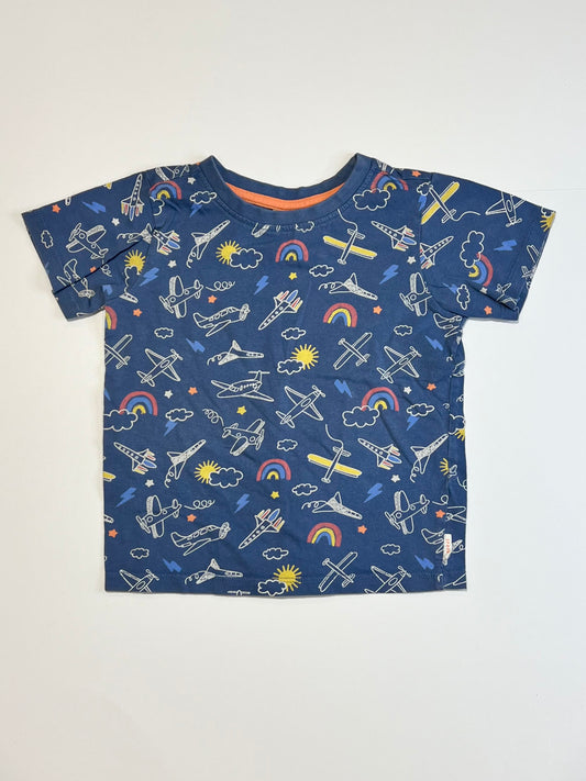 Planes and rainbows tee - Size 2