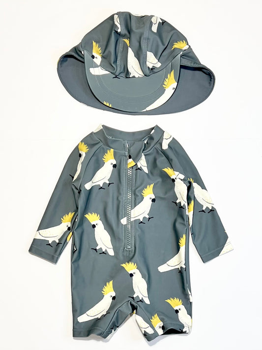 Cockatoo swimsuit and hat - Size 000