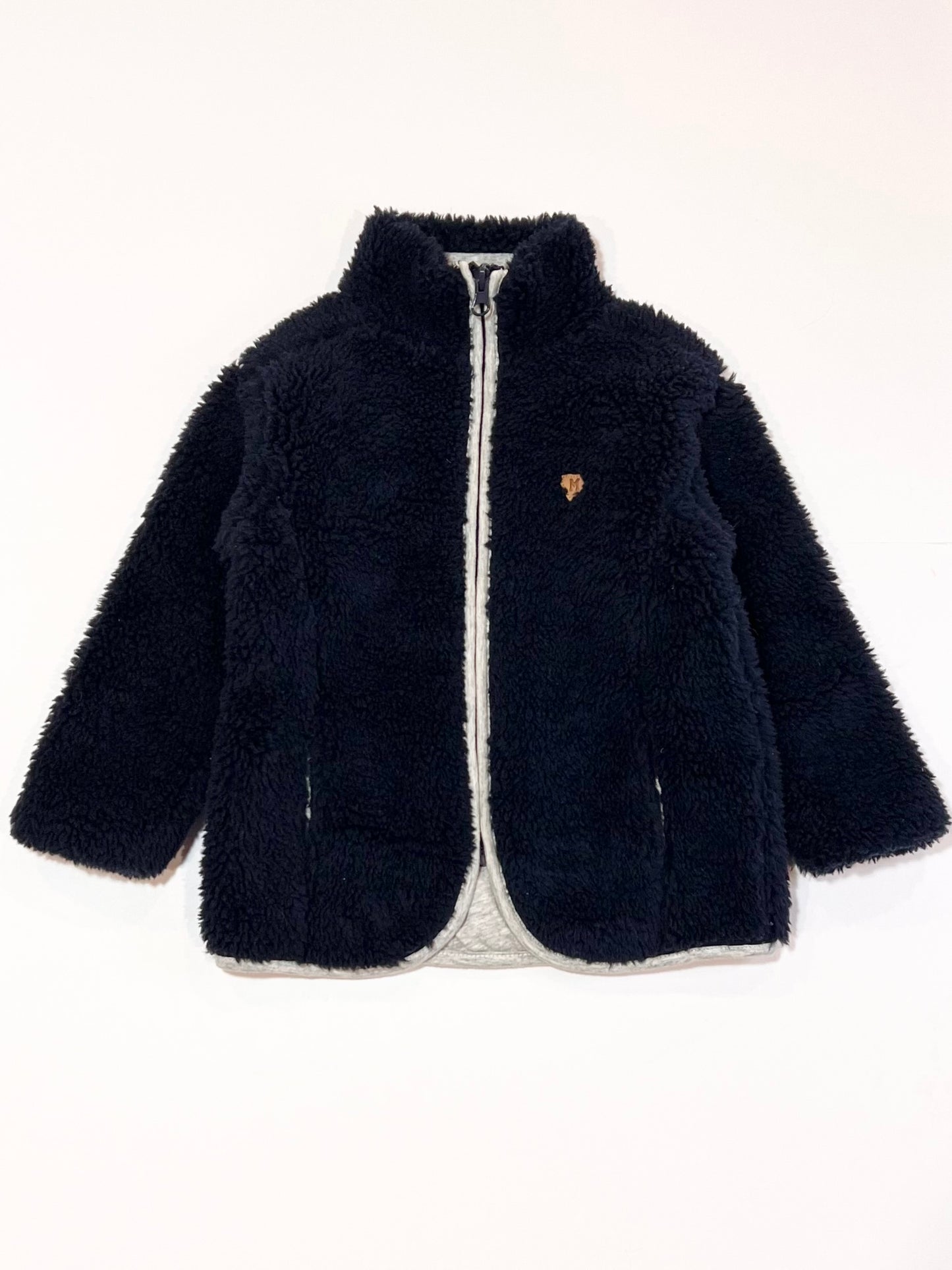 Navy sherpa fleece jacket - Size 3