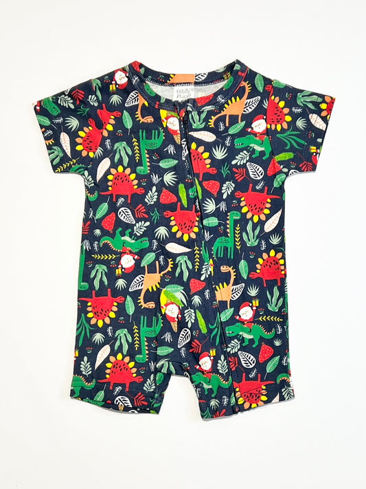 Christmas dino zip romper - Size 000