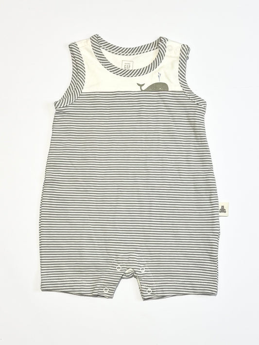 Striped whale romper - Size 000