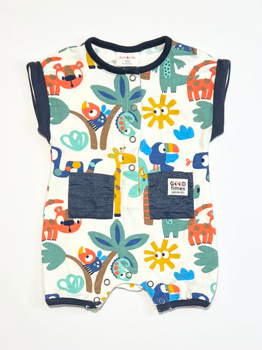 Animals and palms romper - Size 000