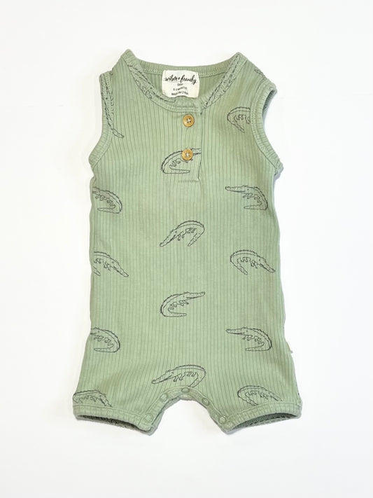 Ribbed crocs romper - Size 000