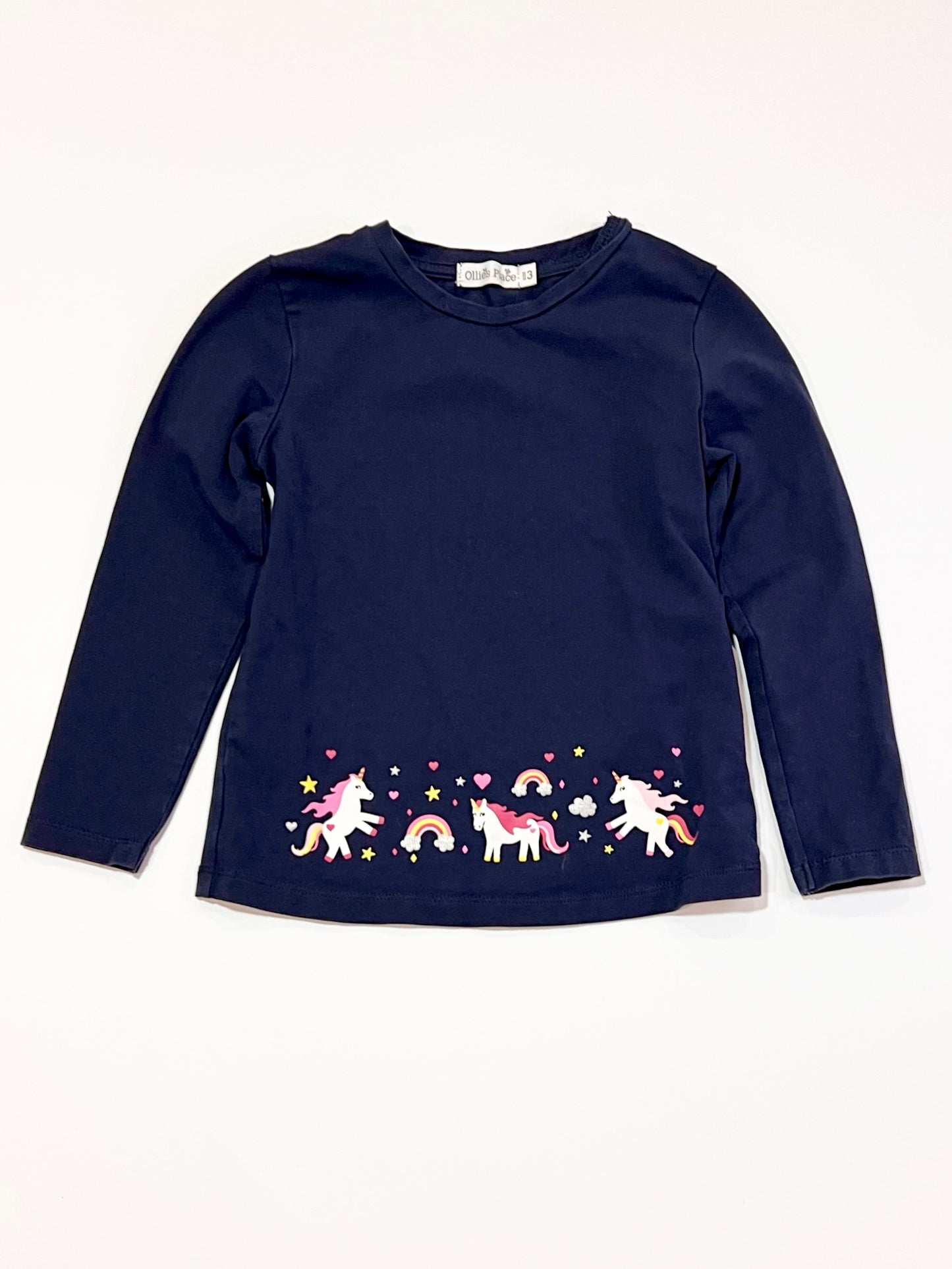 Navy unicorns top - Size 3
