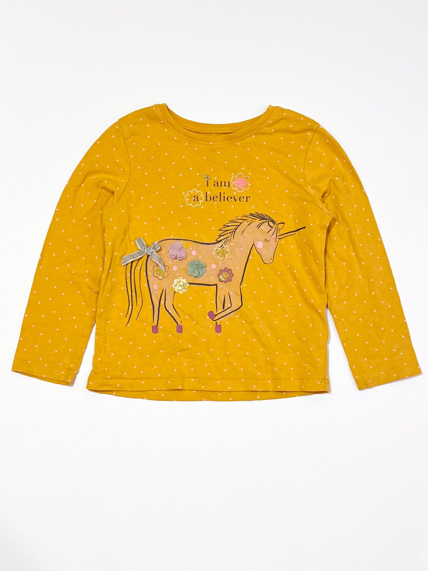 Sequined unicorn top - Size 3-4