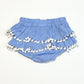 Blue ruffle nappy cover - Size 000