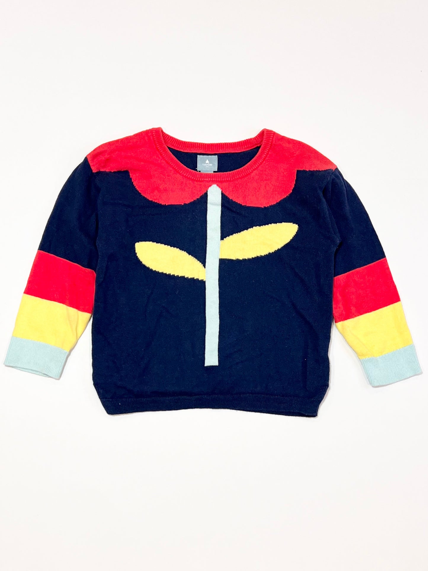 Navy flower jumper - Size 3