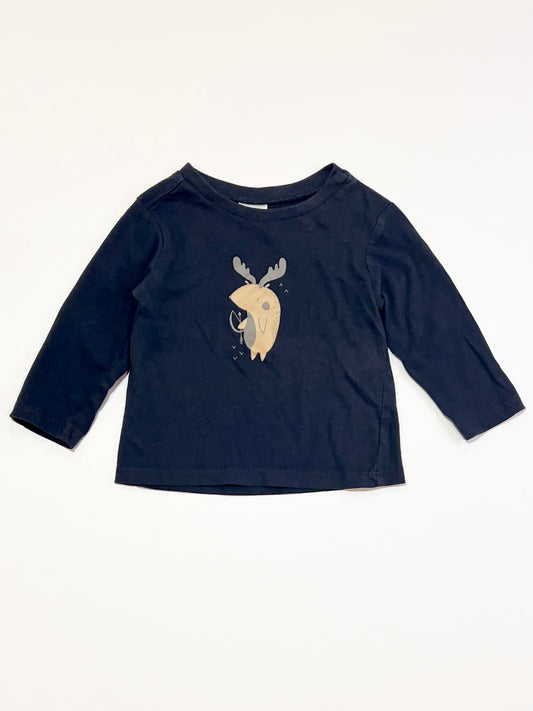 Navy moose top - Size 00