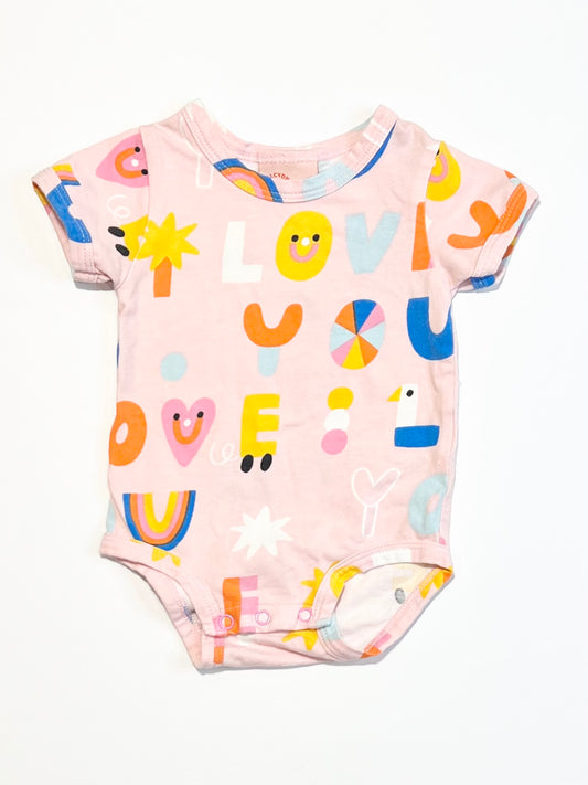 Pink Love bodysuit - size 000