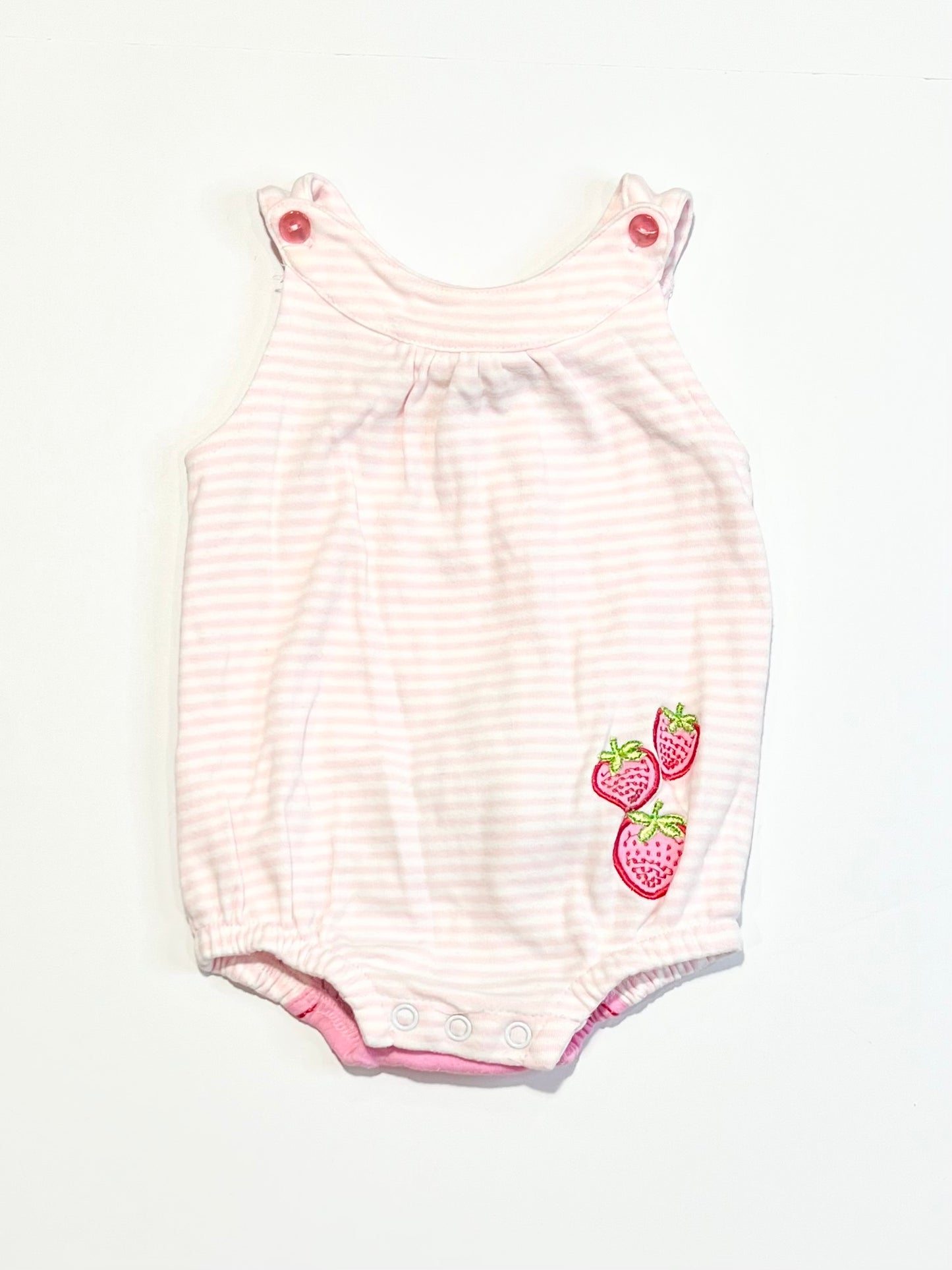 Striped strawberry romper - Size 000