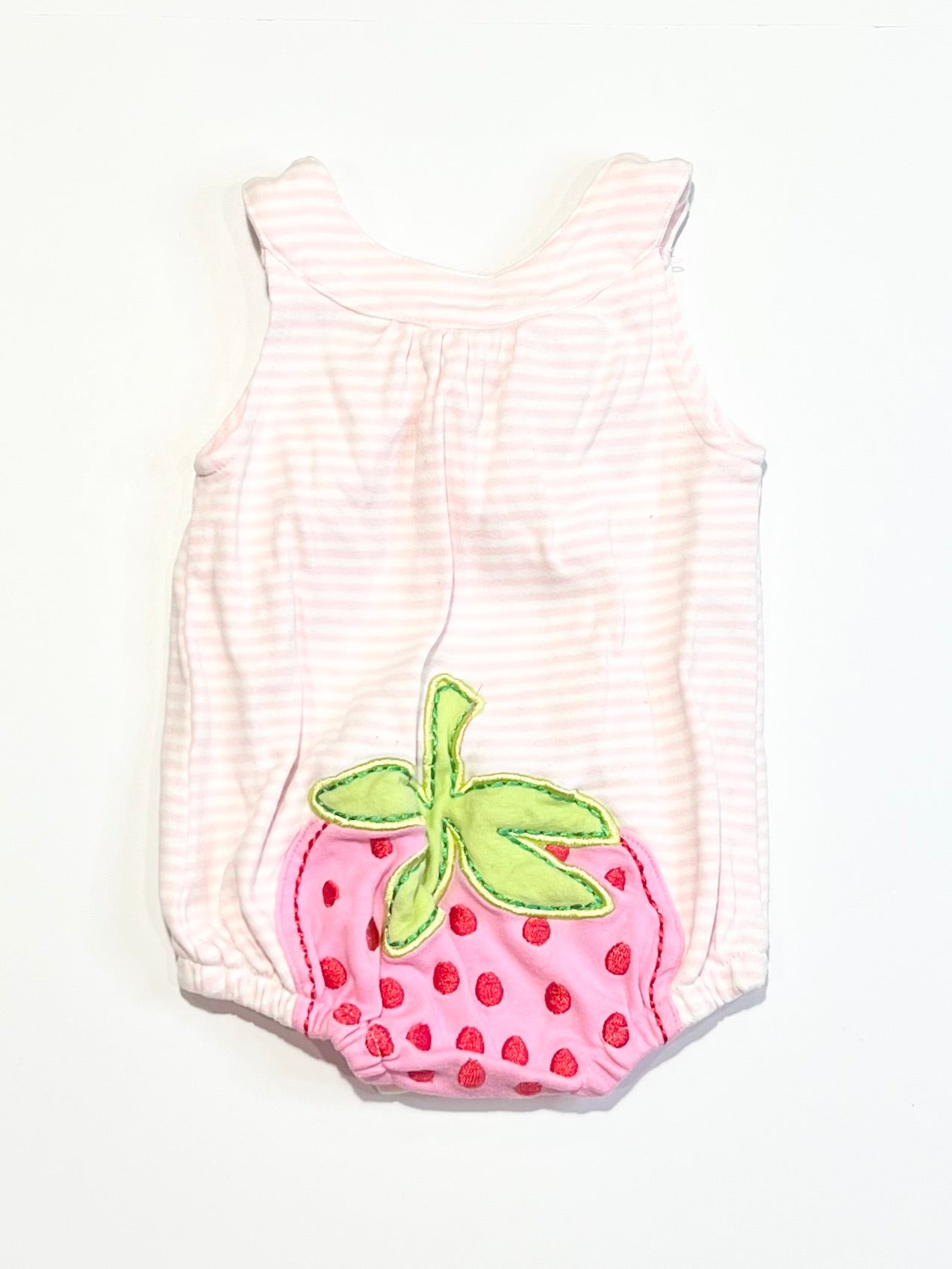 Striped strawberry romper - Size 000
