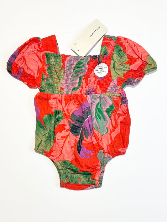 Tropical woven romper brand new - Size 000
