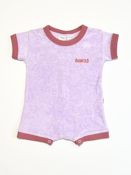Purple terry romper - Size 000