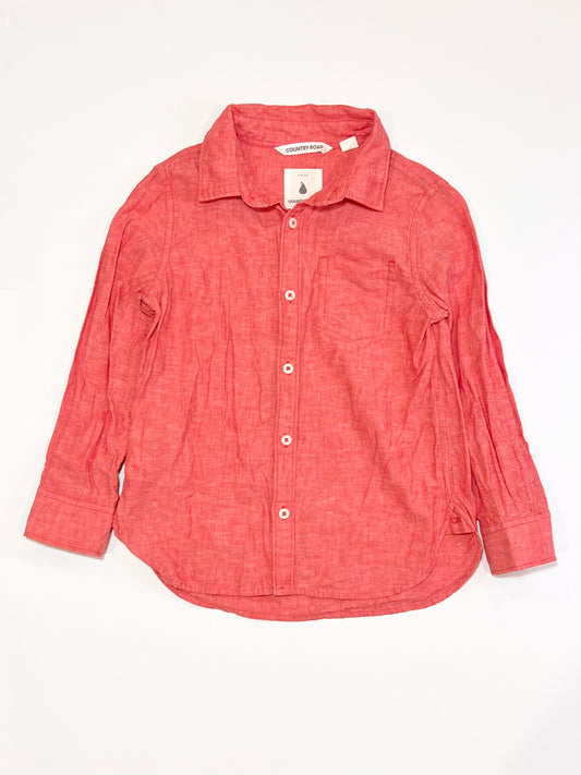 Red linen shirt - Size 4