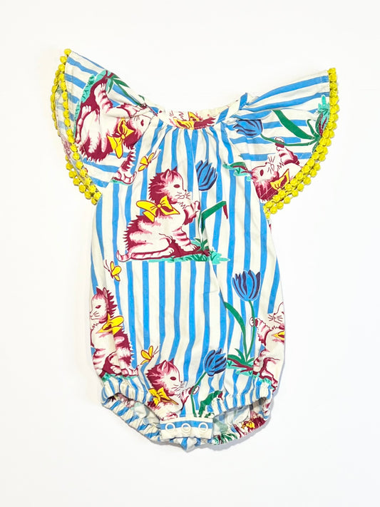 Striped cat romper - Size 000