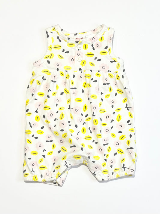 Floral jersey romper - Size 000