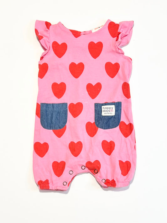 Jersey hearts romper - Size 000