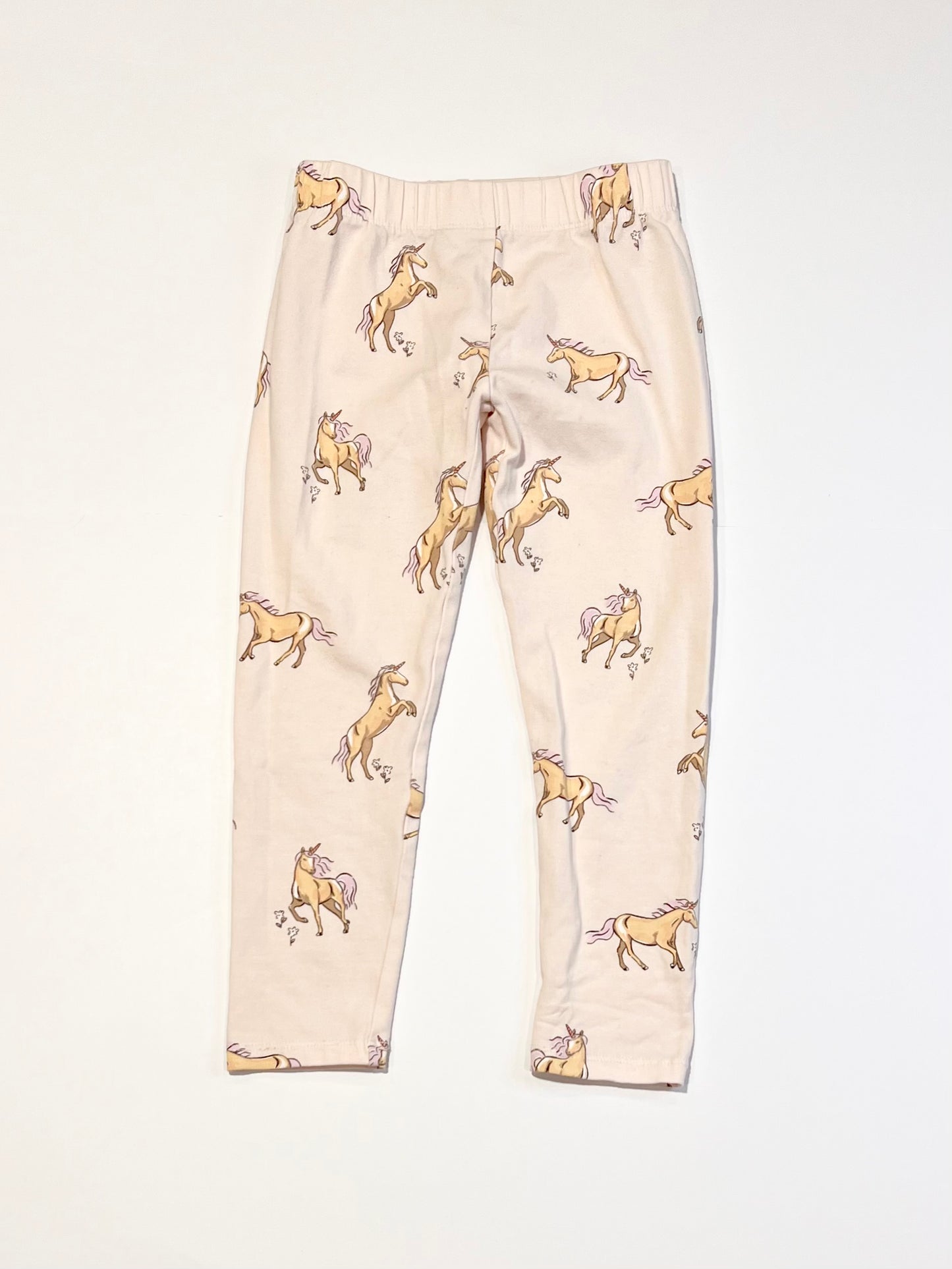 Pink unicorn leggings - Size 4