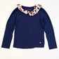 Navy collared top - Size 4-5