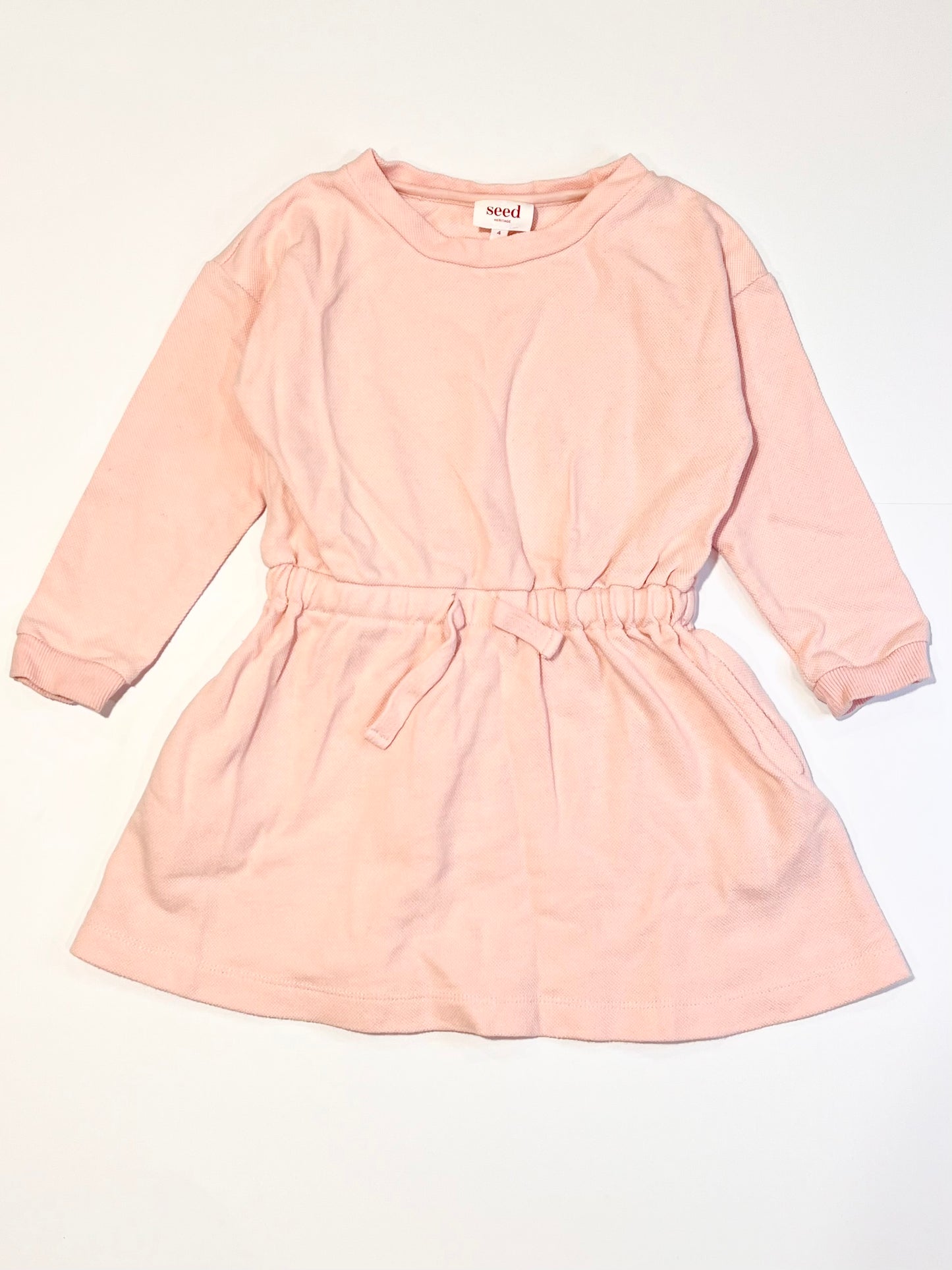 Pink waffle dress - Size 4
