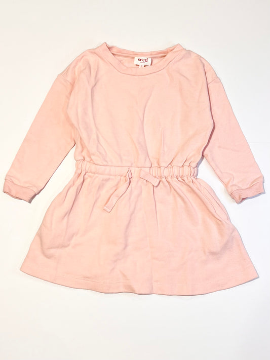 Pink waffle dress - Size 4