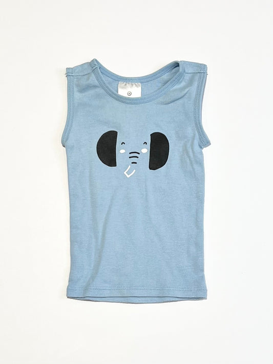 Blue elephant singlet - Size 0000