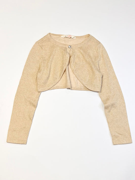 Gold cropped cardigan - Size 4-6