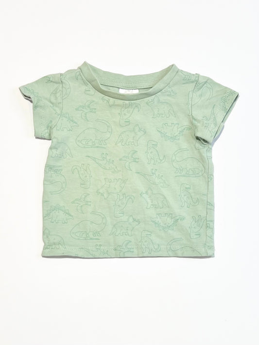Green dinosaurs tee - Size 0000