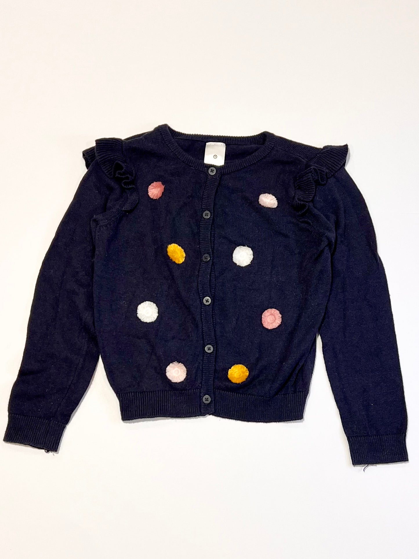Navy pompom cardigan - Size 4