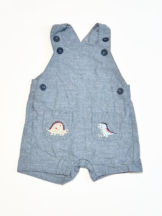 Blue dino shortalls - Size 0000