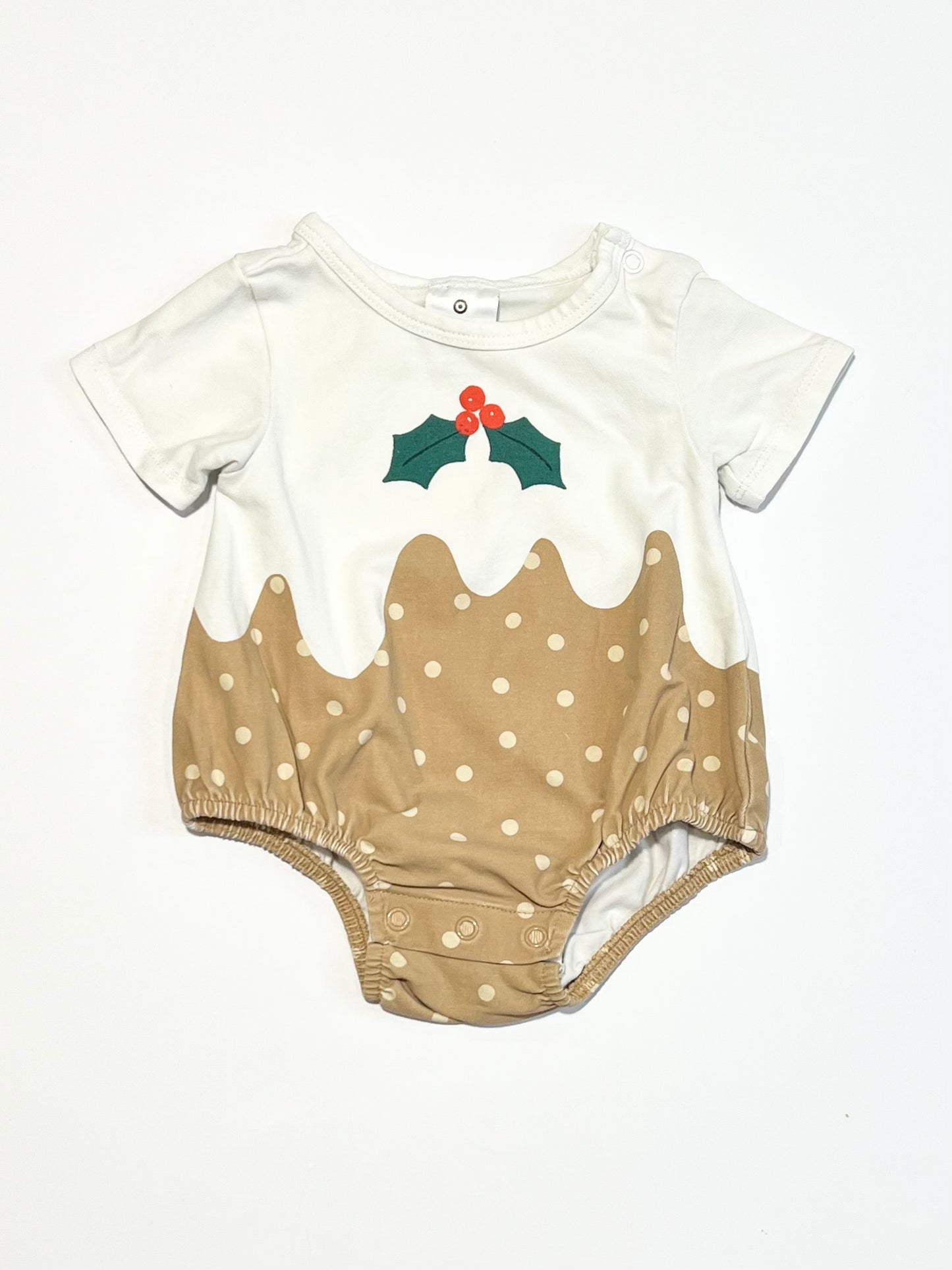Christmas pudding bubblesuit - Size 0000