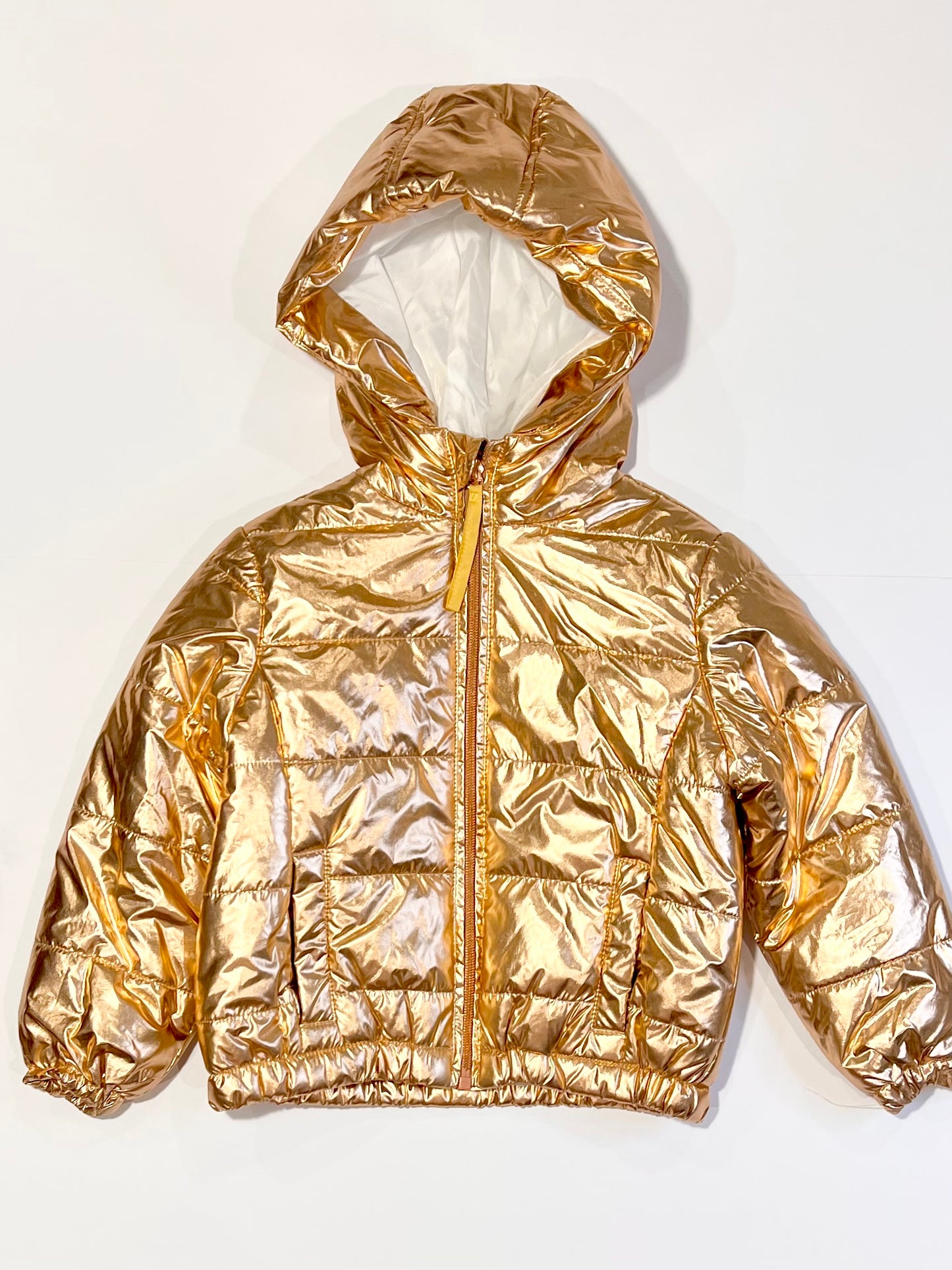 Rose gold puffer jacket - Size 4