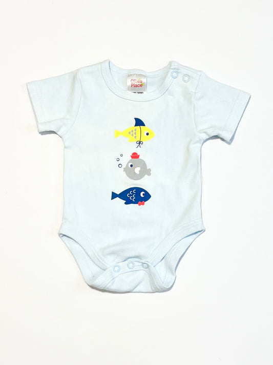 Blue fishy bodysuit - Size 0000