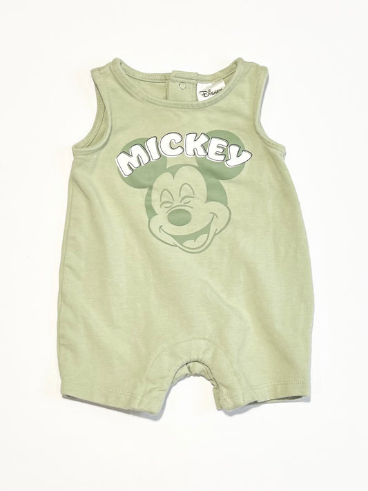 Green Mickey romper - Size 0000