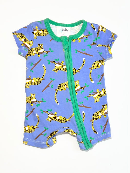 Cheetahs zip romper - Size 0000