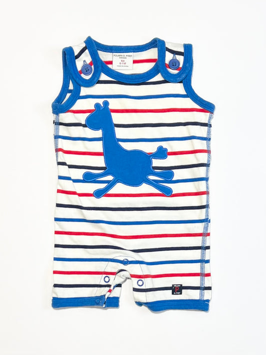 Striped giraffe romper - Size 0000