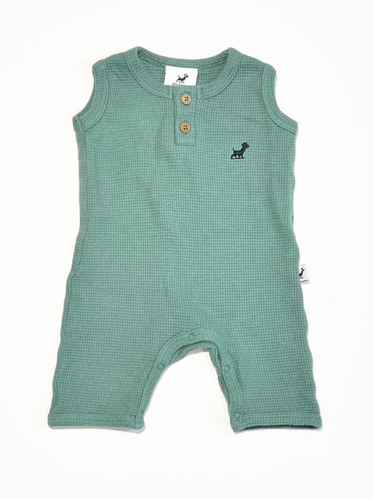 Green waffle romper - Size 0000