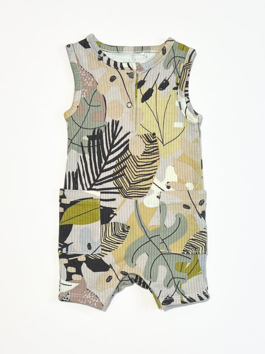 Leafy ribbed romper - Size 0000