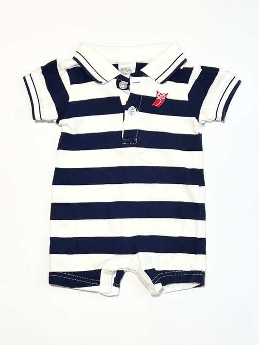Striped polo romper - Size 0000
