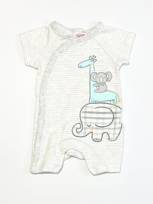 Striped animals romper - Size 0000