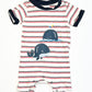 Striped whales romper - Size 0000