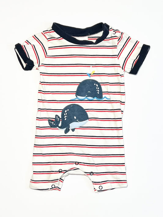 Striped whales romper - Size 0000