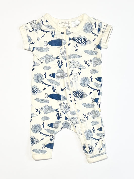 Fishy zip romper - Size 0000