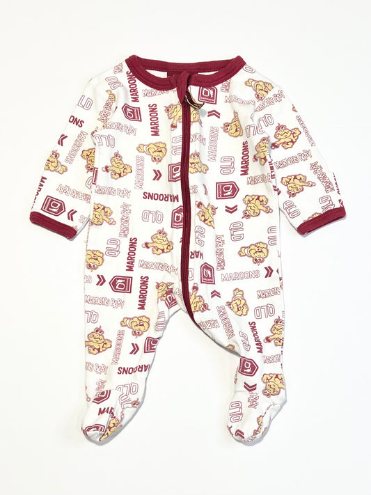 QLD Maroons zip onesie - Size 0000