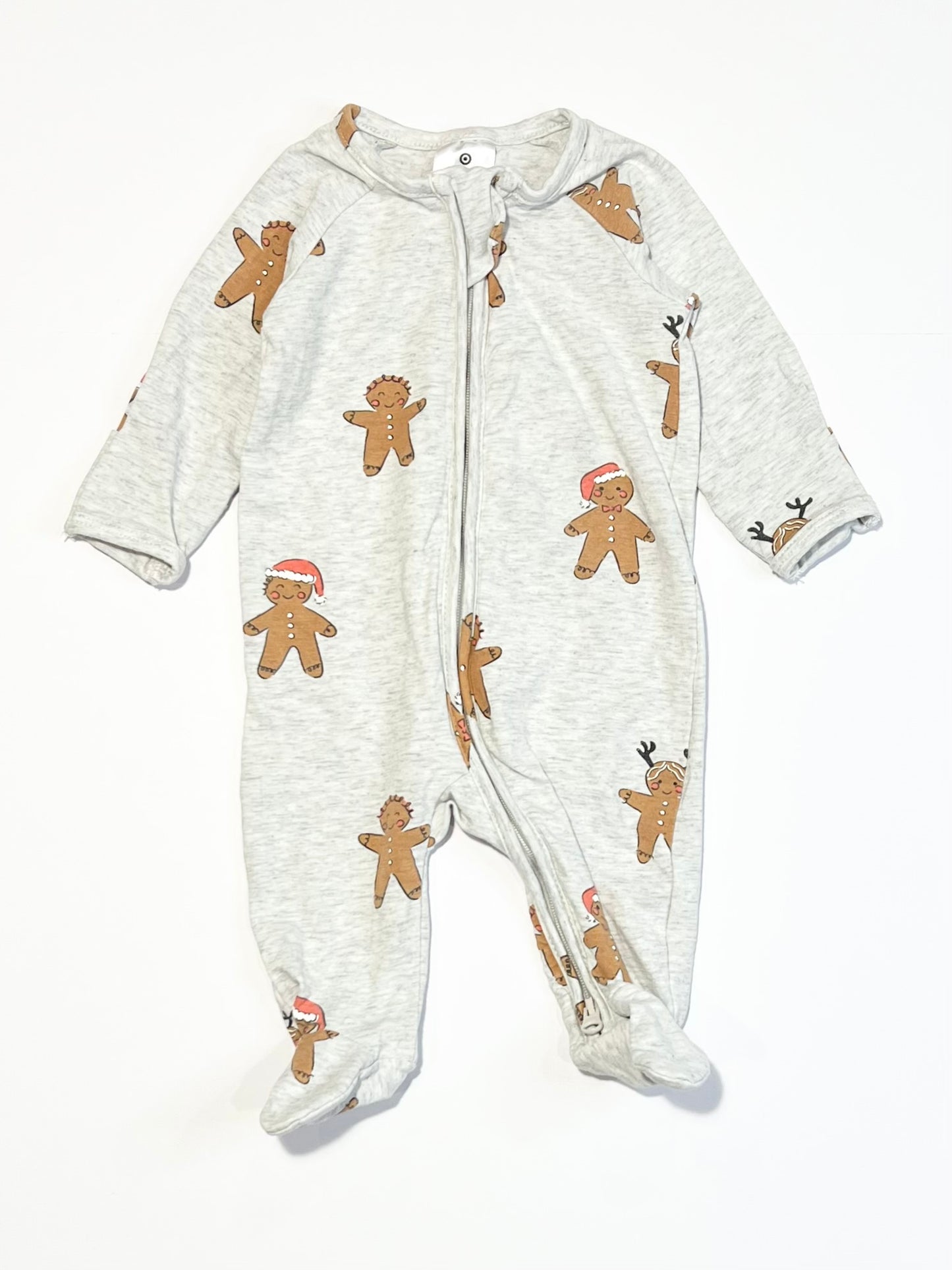 Gingerbread zip onesie - Size 0000