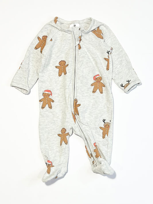 Gingerbread zip onesie - Size 0000