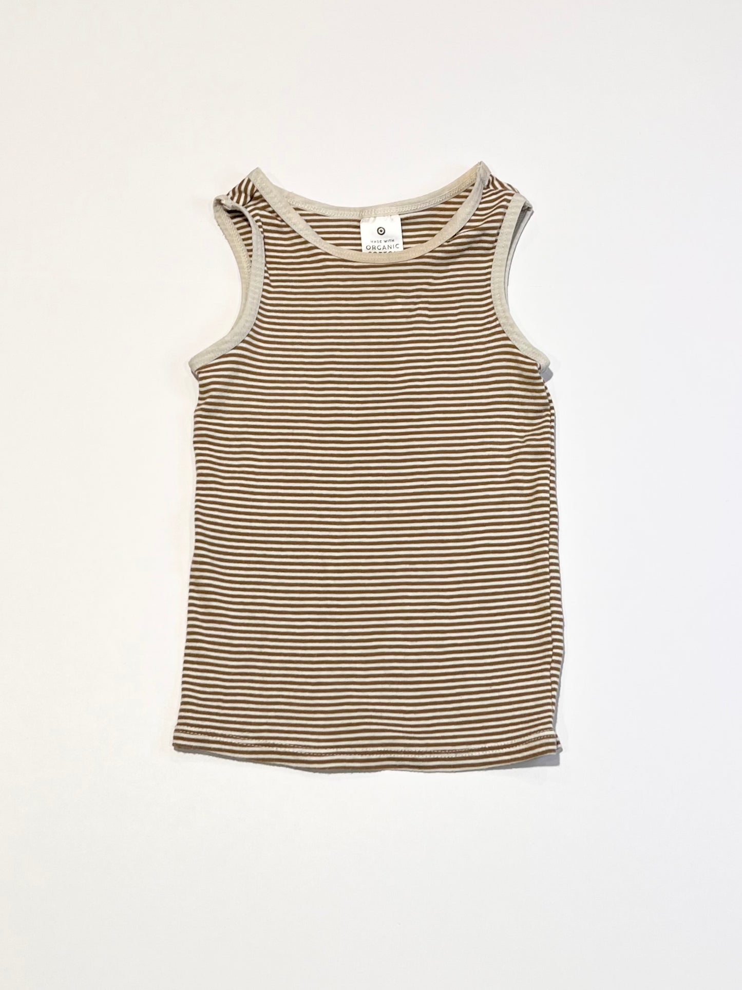 Brown striped singlet - Size 1