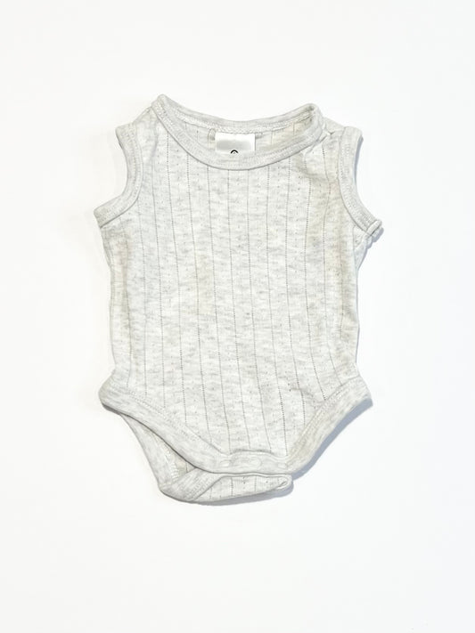 Grey pointelle bodysuit - Size 00000
