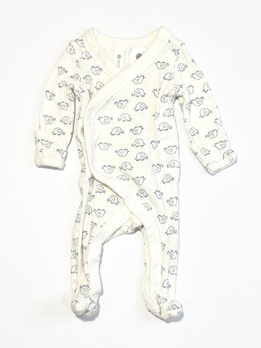Ribbed elephants onesie - Size 00000