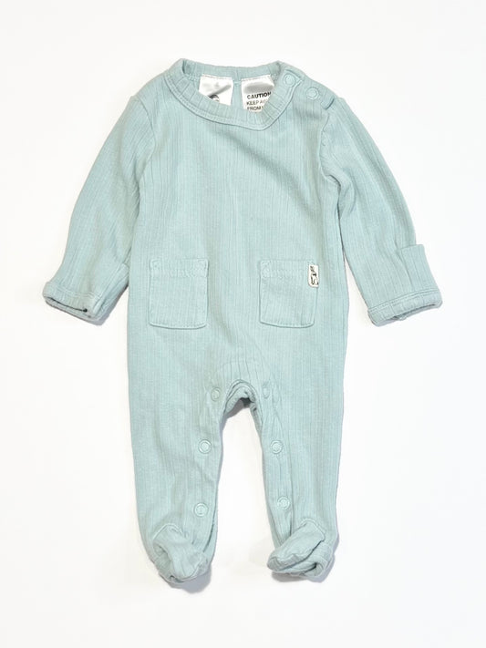 Green ribbed onesie - Size 00000